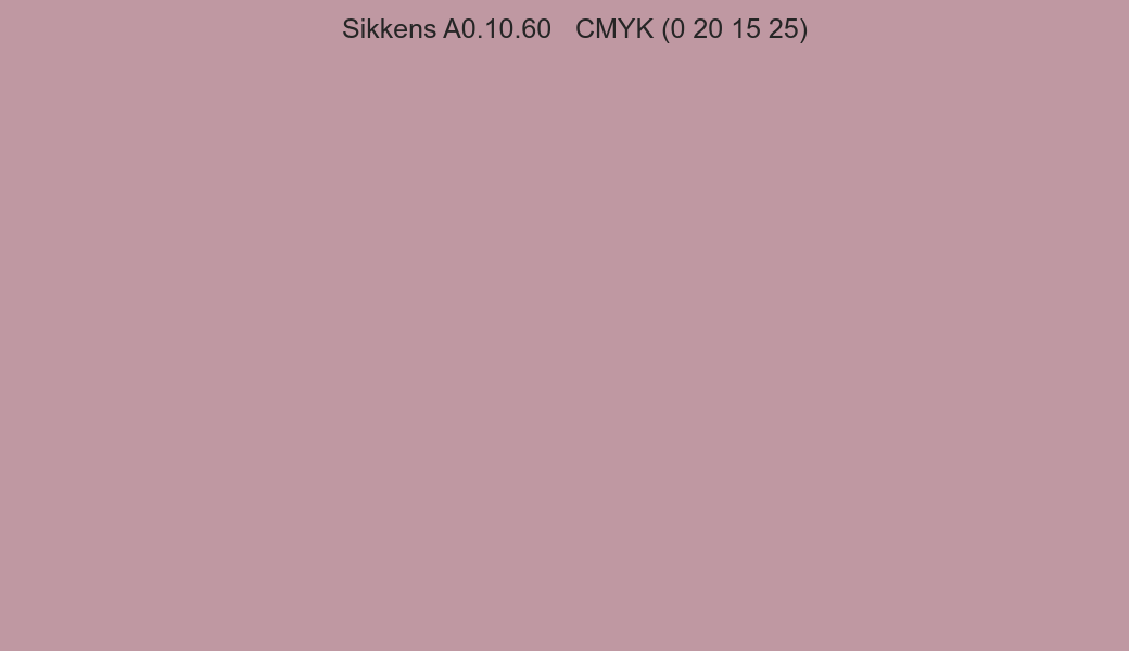 Color Sikkens A0.10.60 to CMYK (0 20 15 25) converter Color Sikkens A0.10.60 to CMYK (0 20 15 25) converter