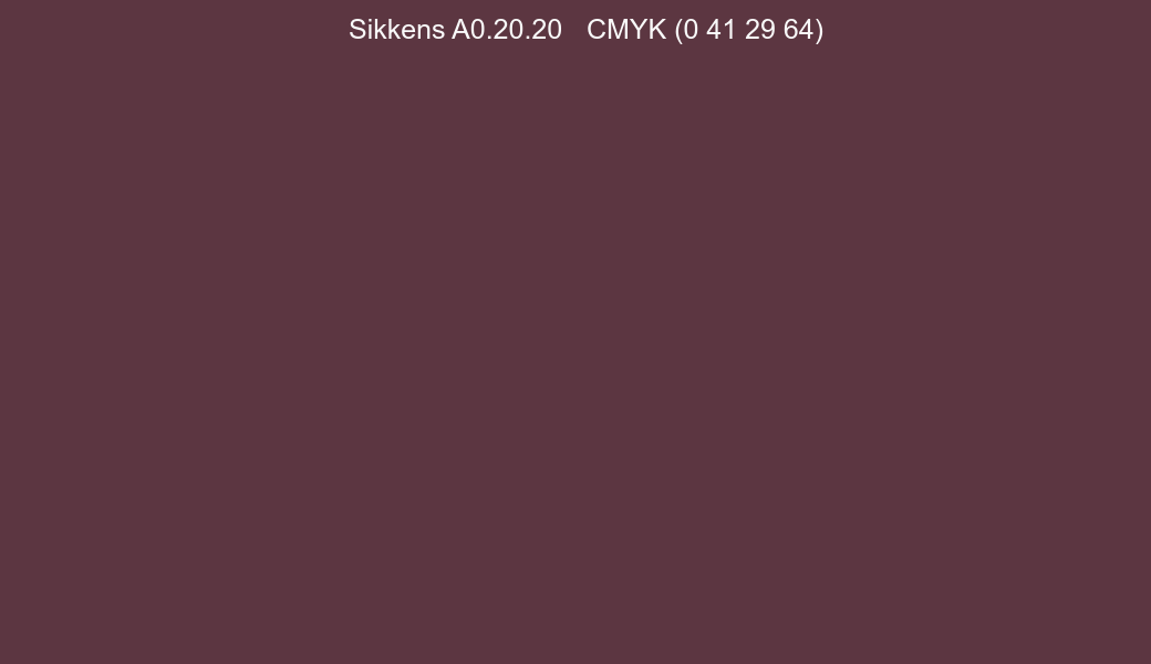 Color Sikkens A0.20.20 to CMYK (0 41 29 64) converter Color Sikkens A0.20.20 to CMYK (0 41 29 64) converter