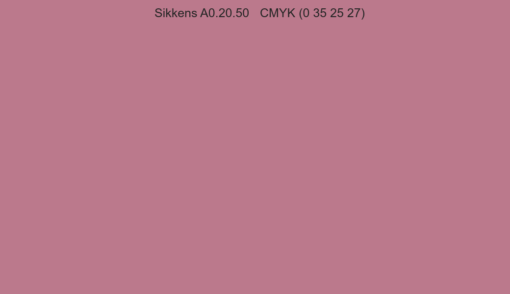 Color Sikkens A0.20.50 to CMYK (0 35 25 27) converter Color Sikkens A0.20.50 to CMYK (0 35 25 27) converter