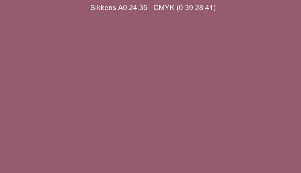 Color Sikkens A0.24.35 to CMYK (0 39 28 41) converter Color Sikkens A0.24.35 to CMYK (0 39 28 41) converter