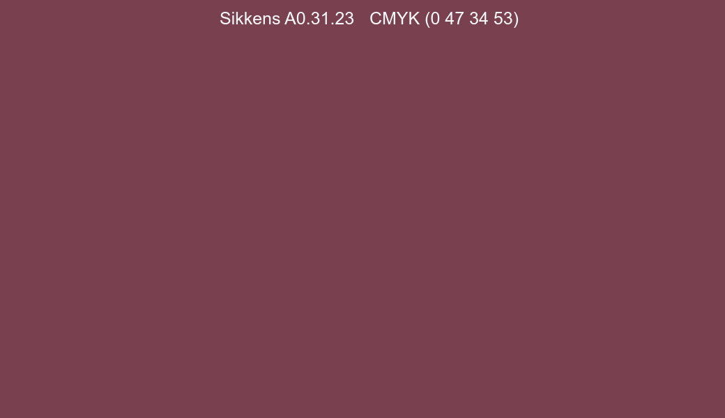 Color Sikkens A0.31.23 to CMYK (0 47 34 53) converter Color Sikkens A0.31.23 to CMYK (0 47 34 53) converter