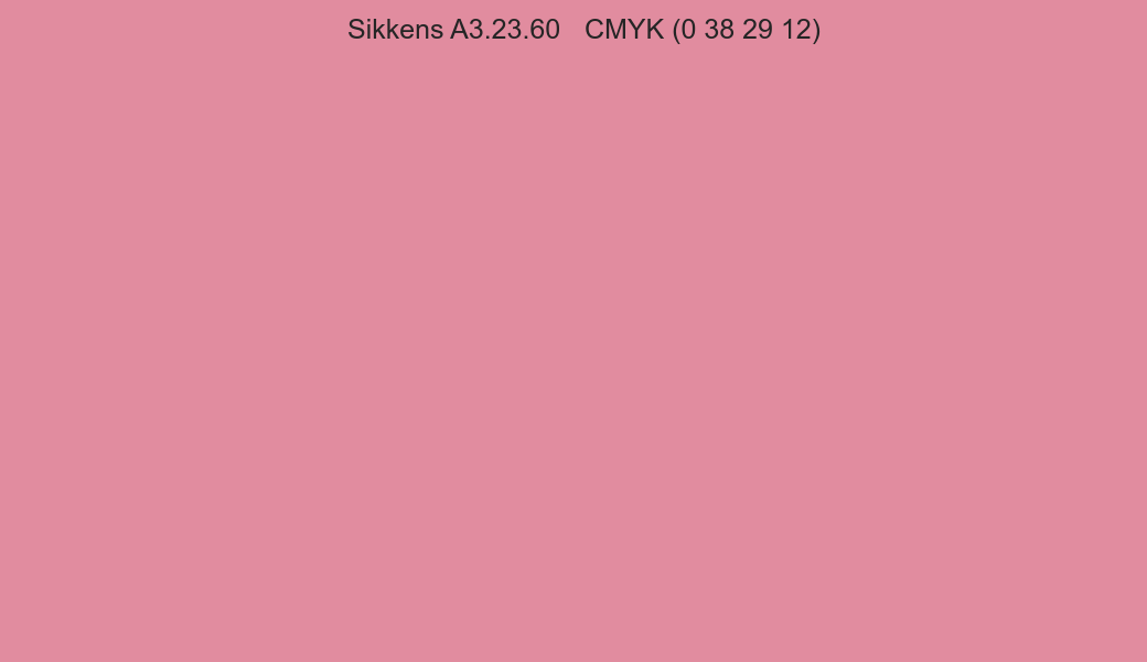 Color Sikkens A3.23.60 to CMYK (0 38 29 12) converter Color Sikkens A3.23.60 to CMYK (0 38 29 12) converter