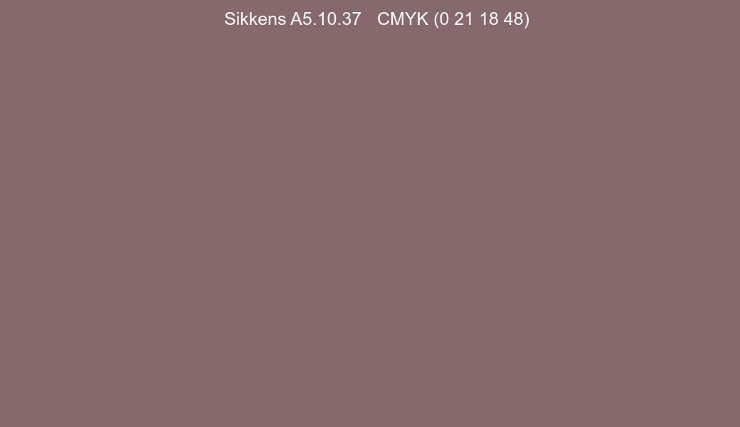 Color Sikkens A5.10.37 to CMYK (0 21 18 48) converter Color Sikkens A5.10.37 to CMYK (0 21 18 48) converter