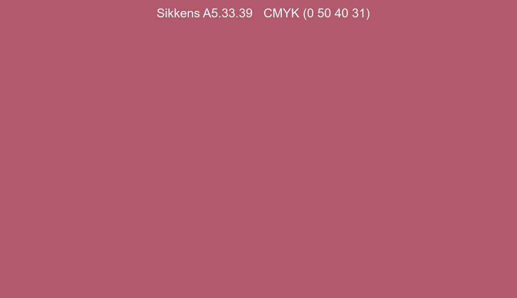 Color Sikkens A5.33.39 to CMYK (0 50 40 31) converter Color Sikkens A5.33.39 to CMYK (0 50 40 31) converter