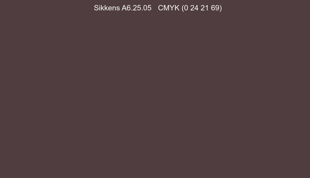 Color Sikkens A6.25.05 to CMYK (0 24 21 69) converter Color Sikkens A6.25.05 to CMYK (0 24 21 69) converter