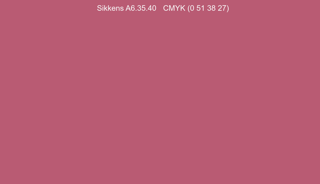 Color Sikkens A6.35.40 to CMYK (0 51 38 27) converter Color Sikkens A6.35.40 to CMYK (0 51 38 27) converter