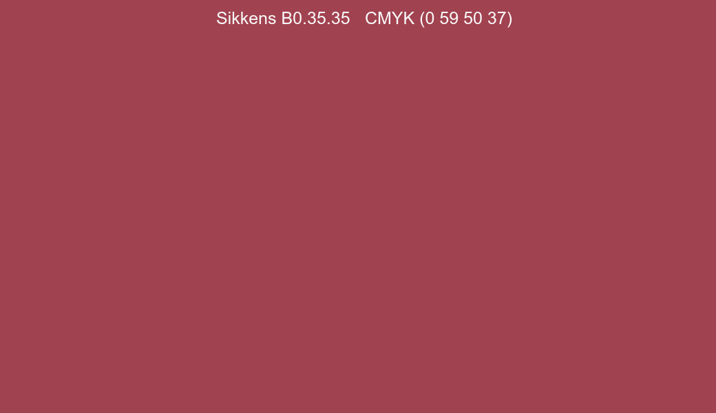 Color Sikkens B0.35.35 to CMYK (0 59 50 37) converter Color Sikkens B0.35.35 to CMYK (0 59 50 37) converter