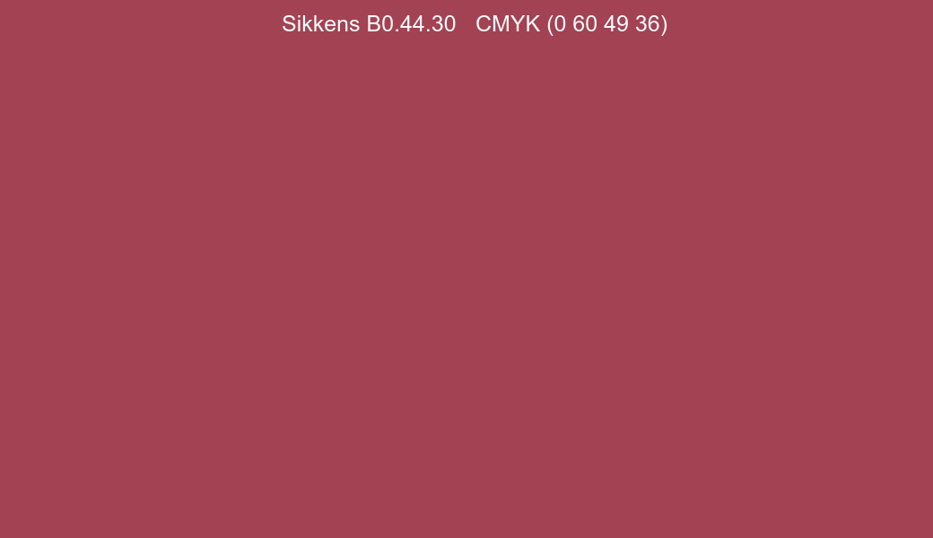 Color Sikkens B0.44.30 to CMYK (0 60 49 36) converter Color Sikkens B0.44.30 to CMYK (0 60 49 36) converter