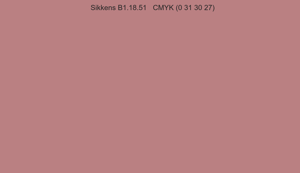 Color Sikkens B1.18.51 to CMYK (0 31 30 27) converter Color Sikkens B1.18.51 to CMYK (0 31 30 27) converter