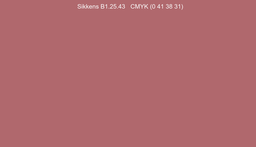 Color Sikkens B1.25.43 to CMYK (0 41 38 31) converter Color Sikkens B1.25.43 to CMYK (0 41 38 31) converter