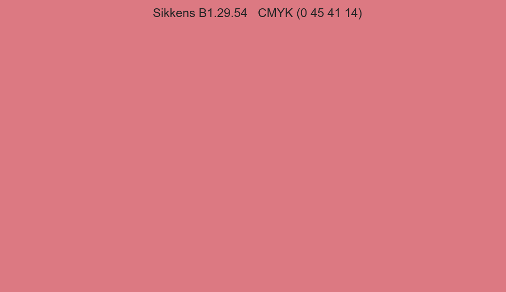 Color Sikkens B1.29.54 to CMYK (0 45 41 14) converter Color Sikkens B1.29.54 to CMYK (0 45 41 14) converter