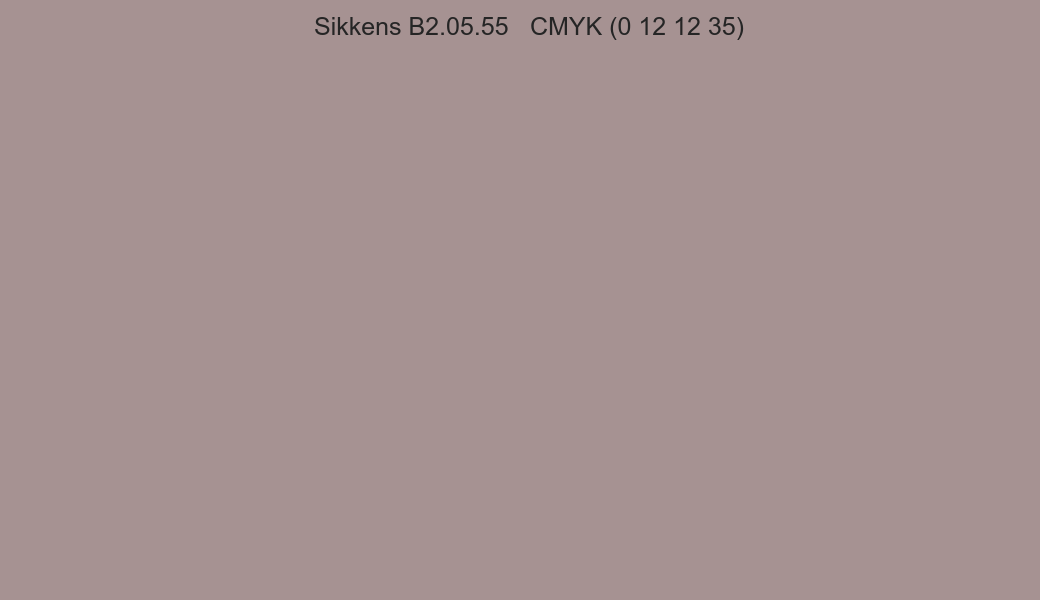 Color Sikkens B2.05.55 to CMYK (0 12 12 35) converter Color Sikkens B2.05.55 to CMYK (0 12 12 35) converter