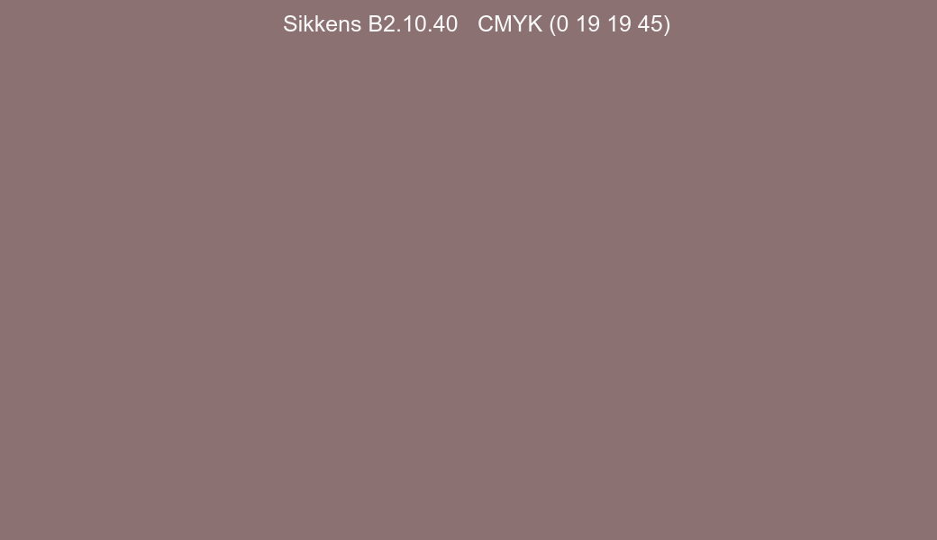 Color Sikkens B2.10.40 to CMYK (0 19 19 45) converter Color Sikkens B2.10.40 to CMYK (0 19 19 45) converter