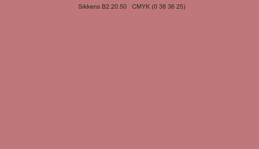 Color Sikkens B2.20.50 to CMYK (0 38 36 25) converter Color Sikkens B2.20.50 to CMYK (0 38 36 25) converter