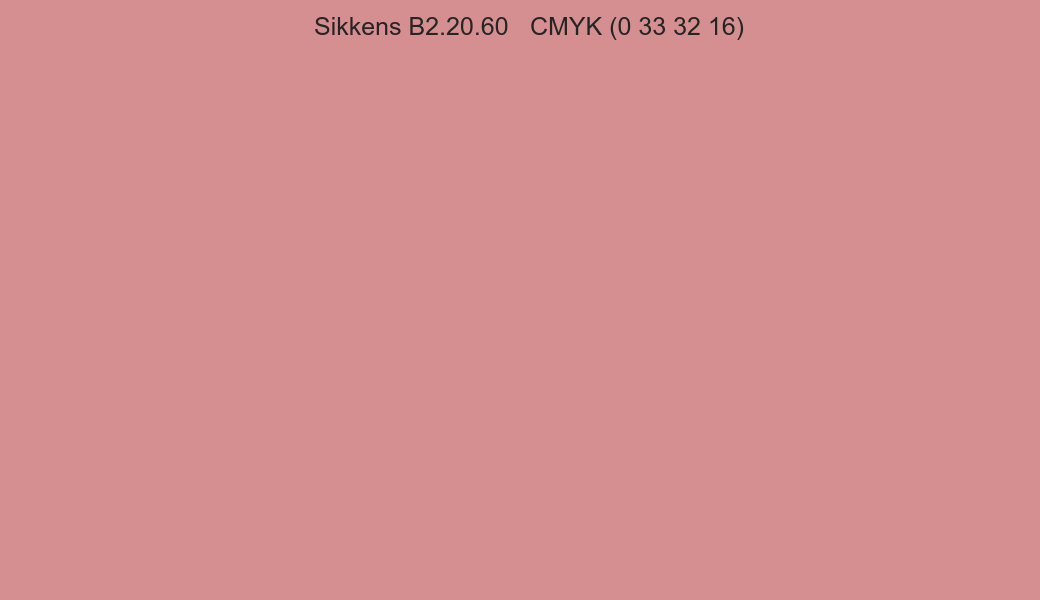 Color Sikkens B2.20.60 to CMYK (0 33 32 16) converter Color Sikkens B2.20.60 to CMYK (0 33 32 16) converter