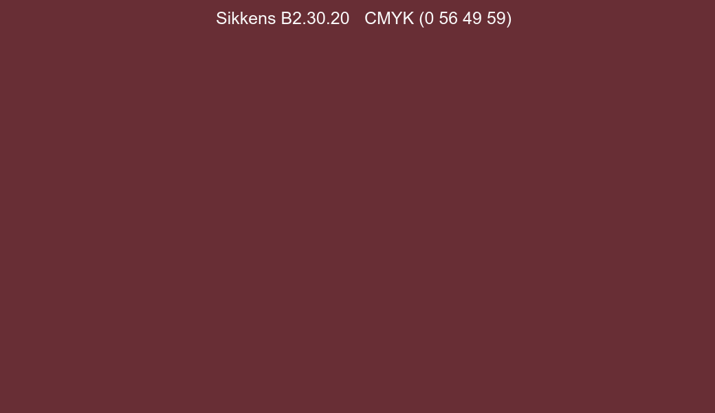 Color Sikkens B2.30.20 to CMYK (0 56 49 59) converter Color Sikkens B2.30.20 to CMYK (0 56 49 59) converter