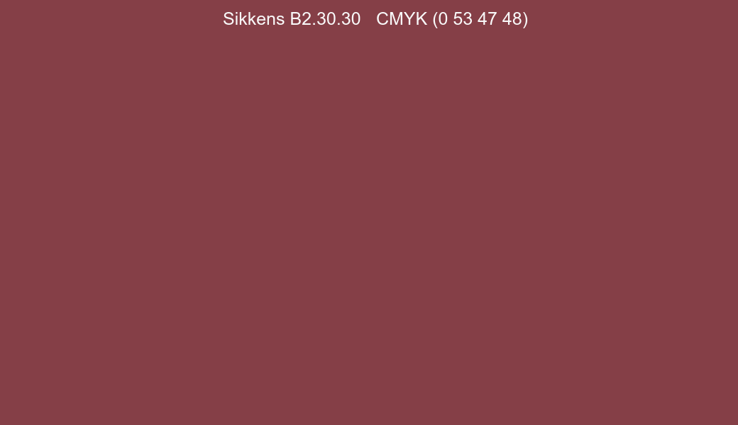 Color Sikkens B2.30.30 to CMYK (0 53 47 48) converter Color Sikkens B2.30.30 to CMYK (0 53 47 48) converter