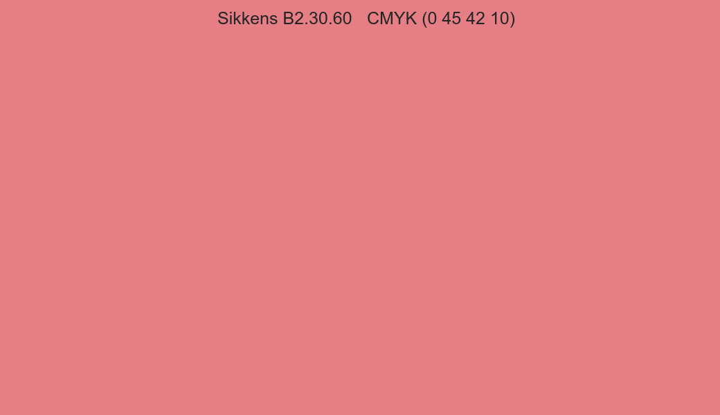 Color Sikkens B2.30.60 to CMYK (0 45 42 10) converter Color Sikkens B2.30.60 to CMYK (0 45 42 10) converter