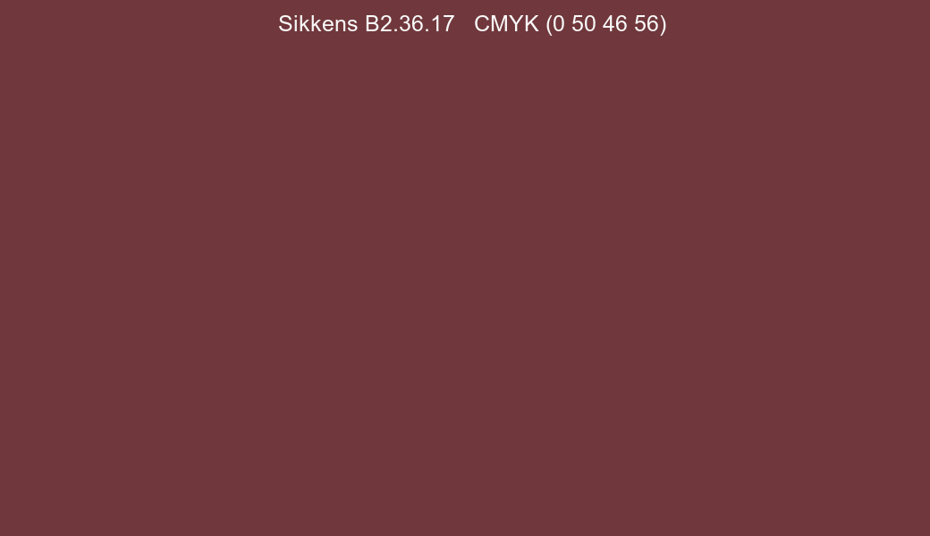 Color Sikkens B2.36.17 to CMYK (0 50 46 56) converter Color Sikkens B2.36.17 to CMYK (0 50 46 56) converter