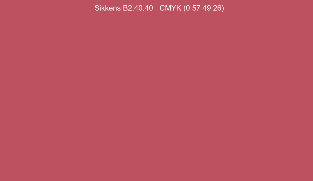 Color Sikkens B2.40.40 to CMYK (0 57 49 26) converter Color Sikkens B2.40.40 to CMYK (0 57 49 26) converter