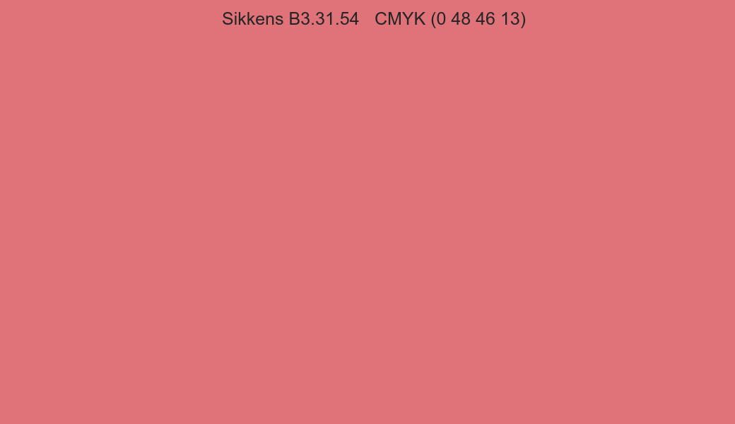 Color Sikkens B3.31.54 to CMYK (0 48 46 13) converter Color Sikkens B3.31.54 to CMYK (0 48 46 13) converter