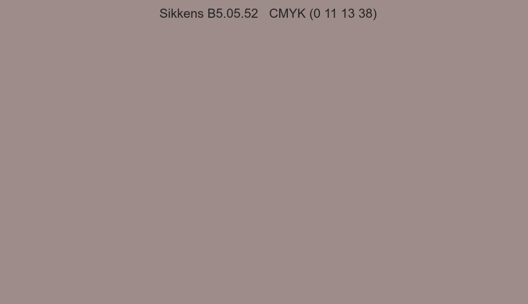 Color Sikkens B5.05.52 to CMYK (0 11 13 38) converter Color Sikkens B5.05.52 to CMYK (0 11 13 38) converter