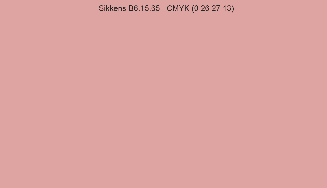 Color Sikkens B6.15.65 to CMYK (0 26 27 13) converter Color Sikkens B6.15.65 to CMYK (0 26 27 13) converter