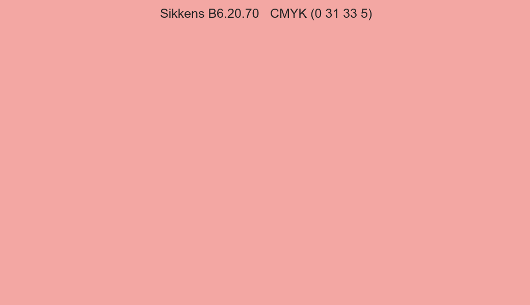 Color Sikkens B6.20.70 to CMYK (0 31 33 5) converter Color Sikkens B6.20.70 to CMYK (0 31 33 5) converter