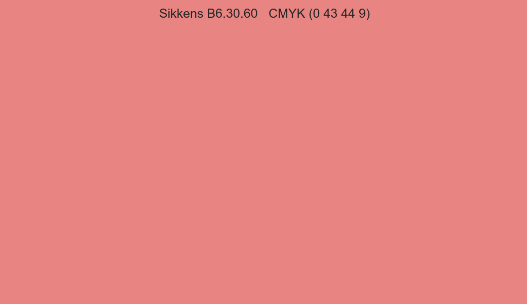 Color Sikkens B6.30.60 to CMYK (0 43 44 9) converter Color Sikkens B6.30.60 to CMYK (0 43 44 9) converter
