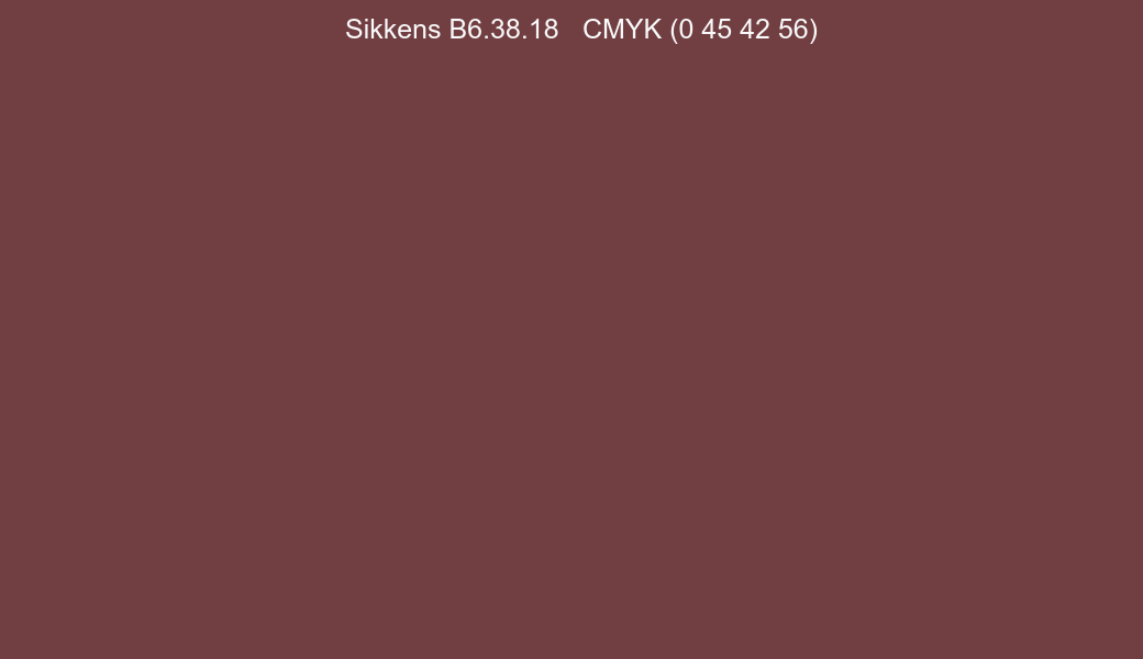 Color Sikkens B6.38.18 to CMYK (0 45 42 56) converter Color Sikkens B6.38.18 to CMYK (0 45 42 56) converter