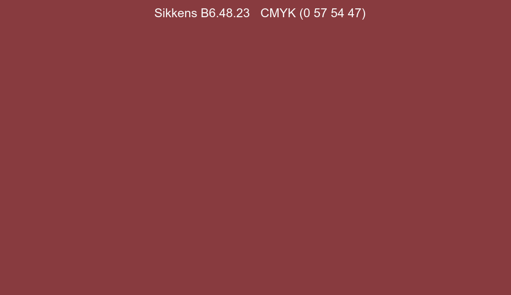 Color Sikkens B6.48.23 to CMYK (0 57 54 47) converter Color Sikkens B6.48.23 to CMYK (0 57 54 47) converter