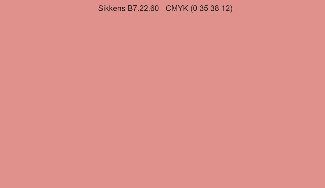 Color Sikkens B7.22.60 to CMYK (0 35 38 12) converter Color Sikkens B7.22.60 to CMYK (0 35 38 12) converter