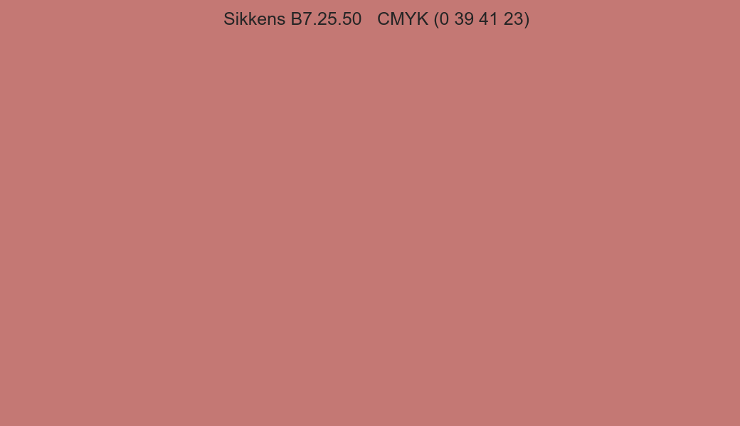Color Sikkens B7.25.50 to CMYK (0 39 41 23) converter Color Sikkens B7.25.50 to CMYK (0 39 41 23) converter