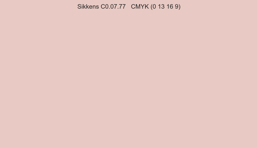 Color Sikkens C0.07.77 to CMYK (0 13 16 9) converter Color Sikkens C0.07.77 to CMYK (0 13 16 9) converter