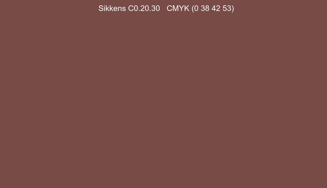 Color Sikkens C0.20.30 to CMYK (0 38 42 53) converter Color Sikkens C0.20.30 to CMYK (0 38 42 53) converter