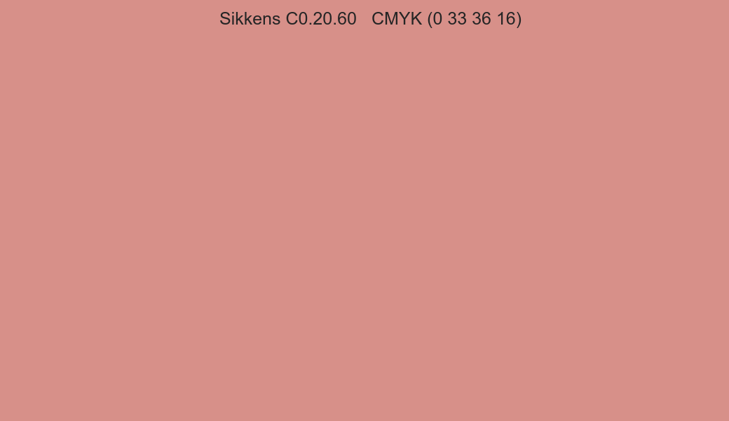 Color Sikkens C0.20.60 to CMYK (0 33 36 16) converter Color Sikkens C0.20.60 to CMYK (0 33 36 16) converter