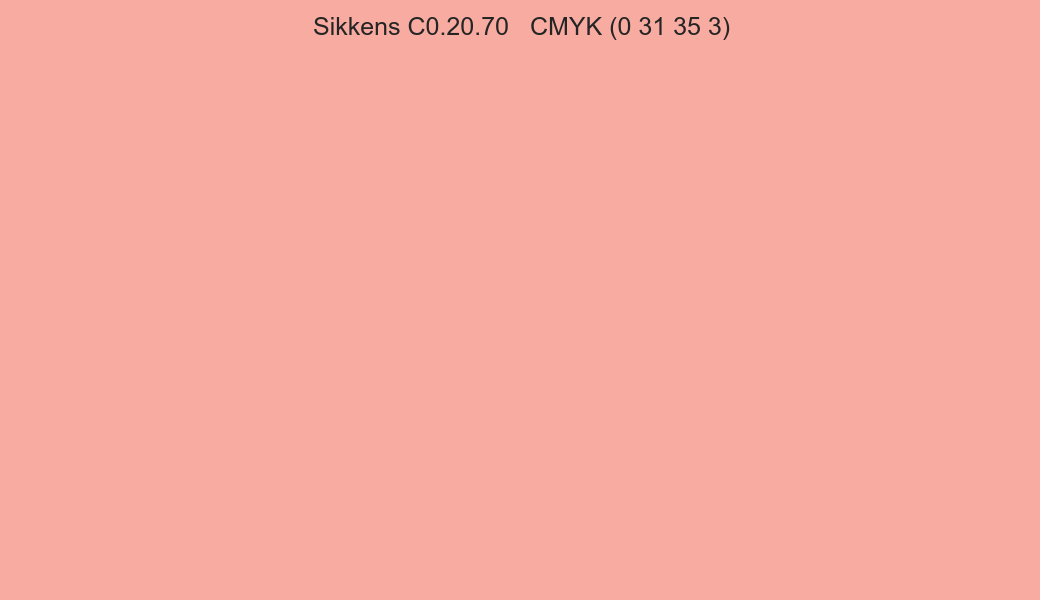 Color Sikkens C0.20.70 to CMYK (0 31 35 3) converter Color Sikkens C0.20.70 to CMYK (0 31 35 3) converter