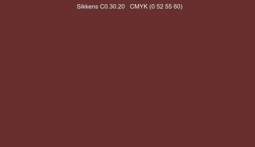 Color Sikkens C0.30.20 to CMYK (0 52 55 60) converter Color Sikkens C0.30.20 to CMYK (0 52 55 60) converter