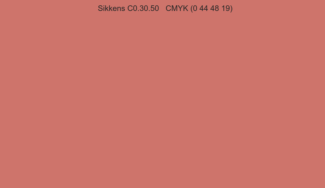 Color Sikkens C0.30.50 to CMYK (0 44 48 19) converter Color Sikkens C0.30.50 to CMYK (0 44 48 19) converter