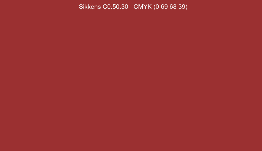 Color Sikkens C0.50.30 to CMYK (0 69 68 39) converter Color Sikkens C0.50.30 to CMYK (0 69 68 39) converter