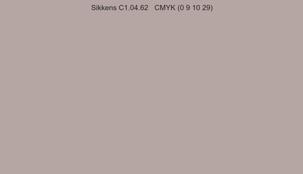 Color Sikkens C1.04.62 to CMYK (0 9 10 29) converter Color Sikkens C1.04.62 to CMYK (0 9 10 29) converter