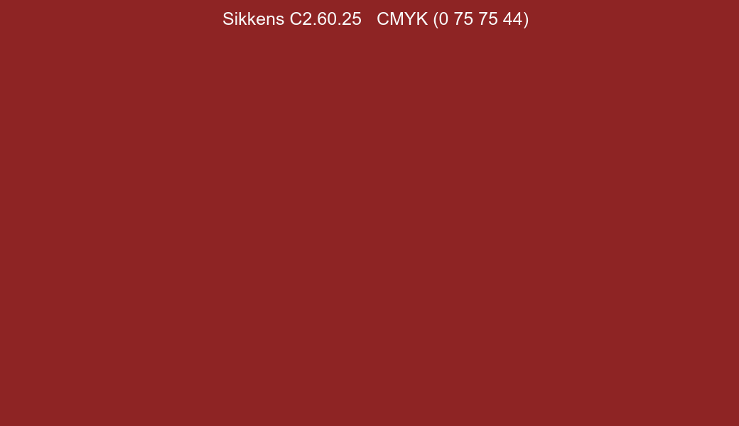 Color Sikkens C2.60.25 to CMYK (0 75 75 44) converter Color Sikkens C2.60.25 to CMYK (0 75 75 44) converter