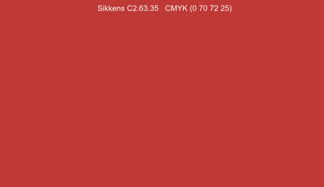 Color Sikkens C2.63.35 to CMYK (0 70 72 25) converter Color Sikkens C2.63.35 to CMYK (0 70 72 25) converter