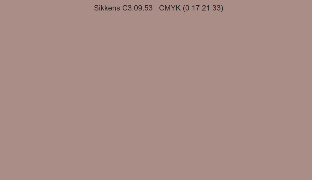 Color Sikkens C3.09.53 to CMYK (0 17 21 33) converter Color Sikkens C3.09.53 to CMYK (0 17 21 33) converter