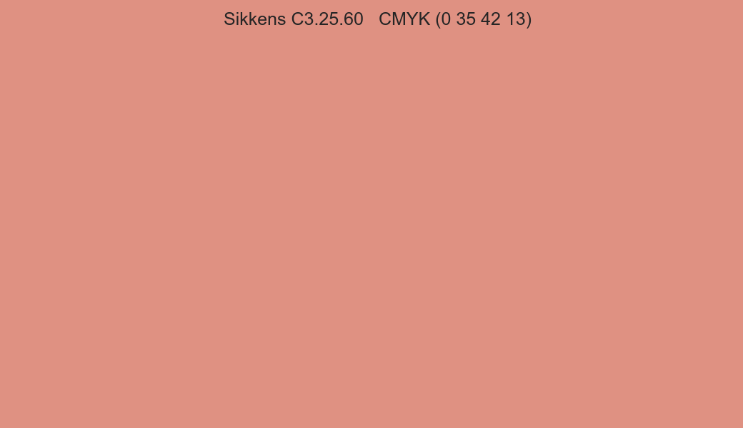 Color Sikkens C3.25.60 to CMYK (0 35 42 13) converter Color Sikkens C3.25.60 to CMYK (0 35 42 13) converter