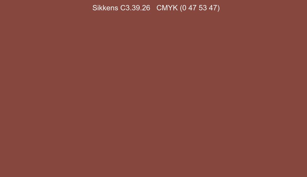 Color Sikkens C3.39.26 to CMYK (0 47 53 47) converter Color Sikkens C3.39.26 to CMYK (0 47 53 47) converter