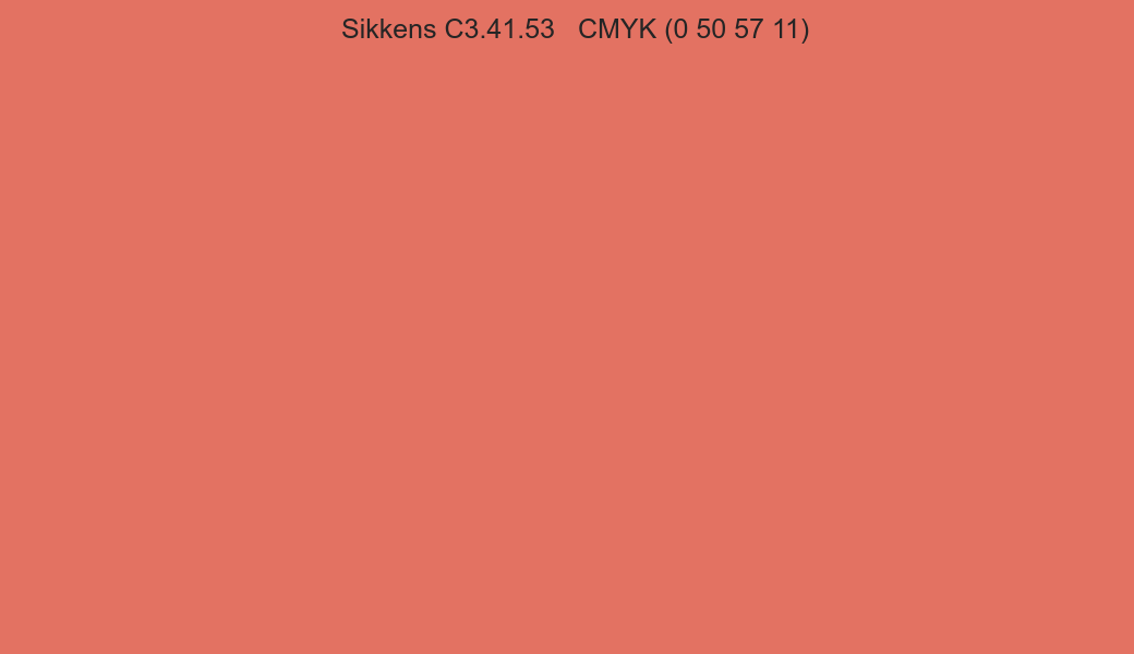 Color Sikkens C3.41.53 to CMYK (0 50 57 11) converter Color Sikkens C3.41.53 to CMYK (0 50 57 11) converter