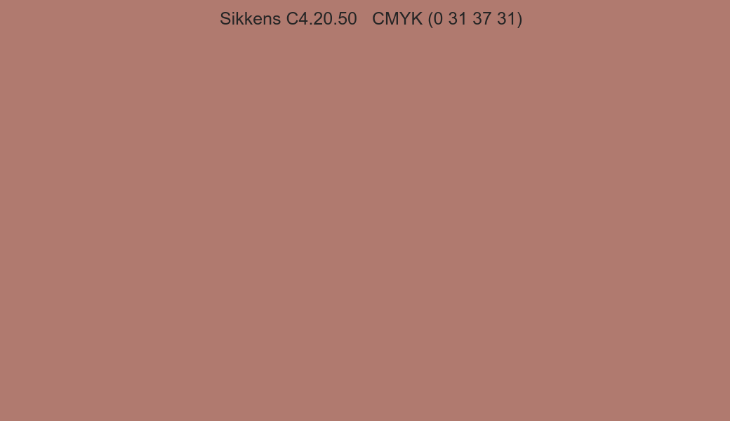 Color Sikkens C4.20.50 to CMYK (0 31 37 31) converter Color Sikkens C4.20.50 to CMYK (0 31 37 31) converter