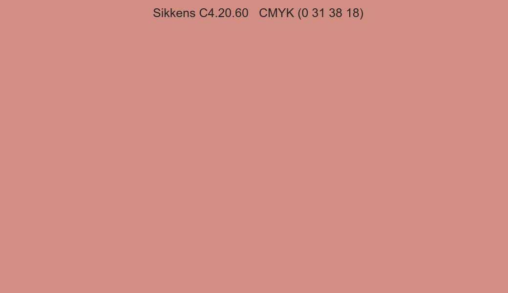 Color Sikkens C4.20.60 to CMYK (0 31 38 18) converter Color Sikkens C4.20.60 to CMYK (0 31 38 18) converter