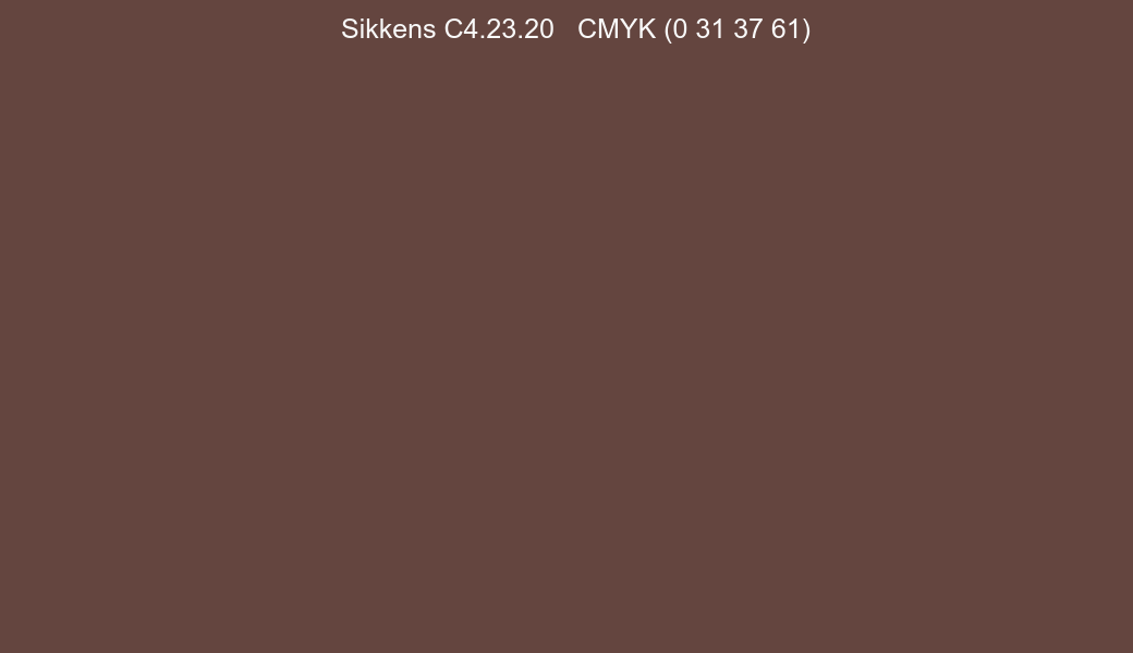 Color Sikkens C4.23.20 to CMYK (0 31 37 61) converter Color Sikkens C4.23.20 to CMYK (0 31 37 61) converter